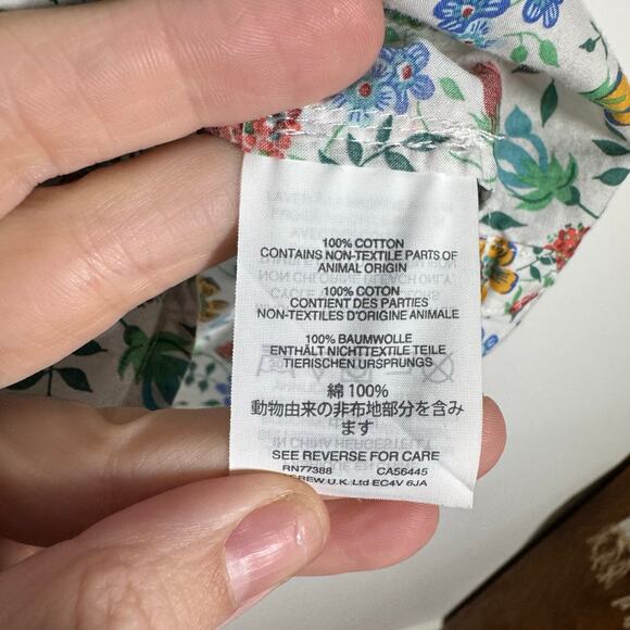 Liberty Arts Fabric J.Crew Top Women 2 Floral Cotton Preppy Button Up Blouse - Picture 7 of 8